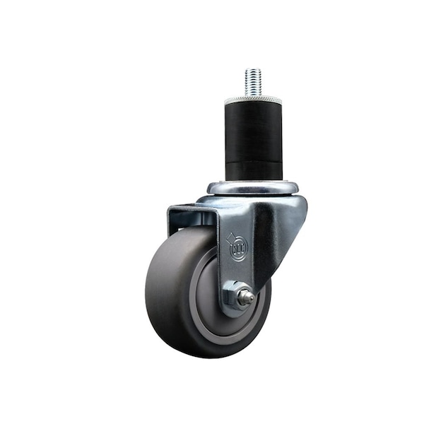 3'' SS Thermoplastic Rubber Wheel Swivel 1-3/4'' Expanding Stem Caster